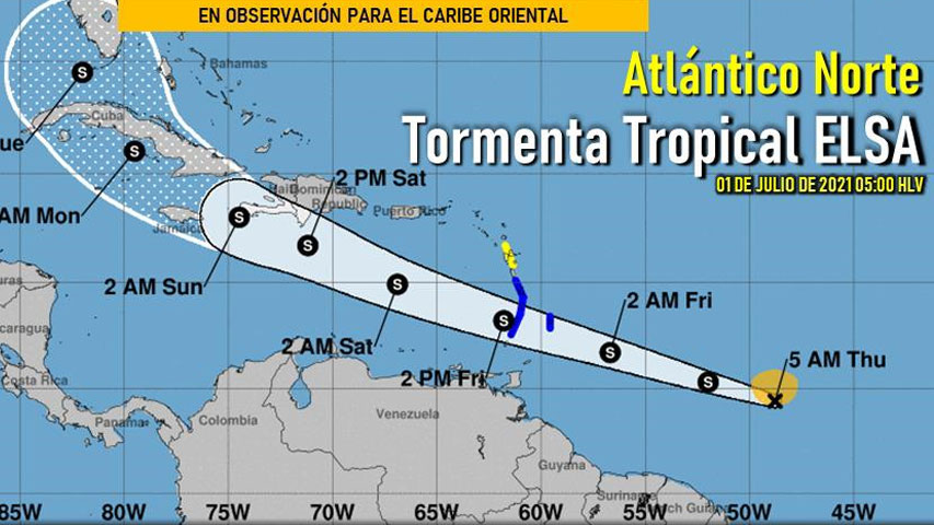 Inameh emite vigilancia por formación de tormenta tropical Elsa